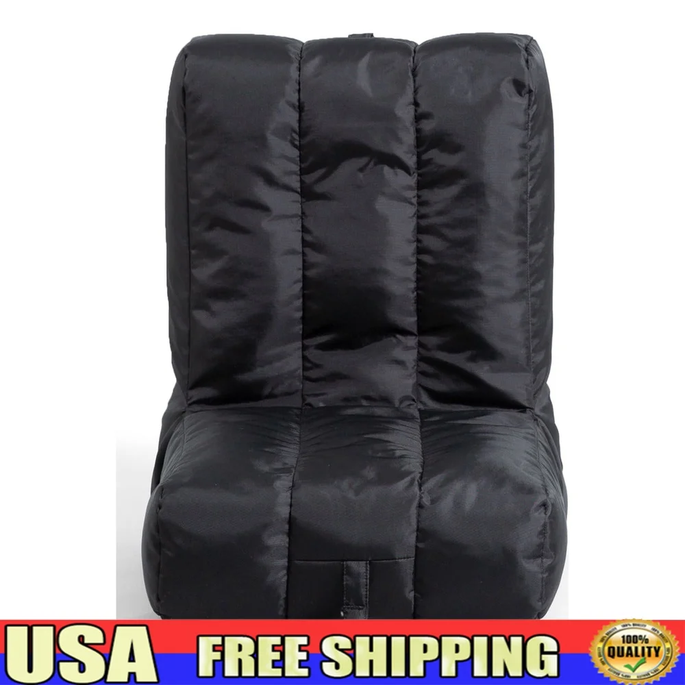 Grab and Go Travel Bean Bag Chair Durable Polyester Nylon Blend Compact Foldable Easy Transport Stain Resistant Perfectly Filled