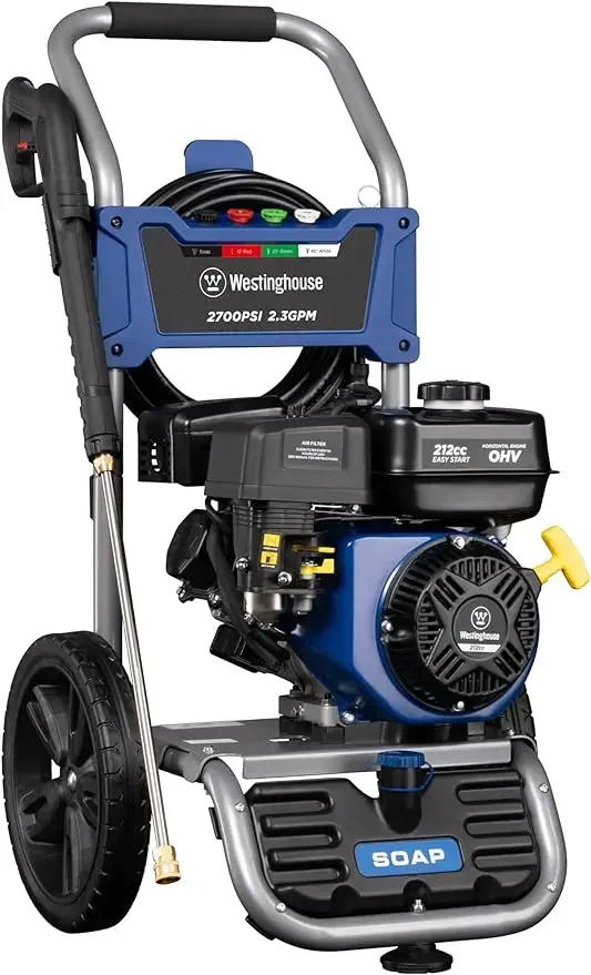 

WPX2700 Gas Pressure Washer, 2700 PSI and 2.3 Max GPM, Onboard Soap Tank, Spray Gun and Wand, 4 Nozzle Set, CARB Compliant