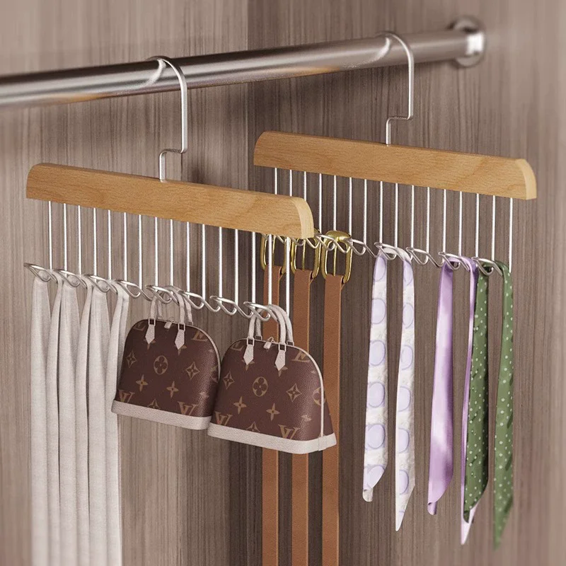 

Wooden Belt Rack Women Storage Hangers for Clothes Case Home Wardrobe Accessories Pants Hooks Organizer Men Tie Belt Hangers