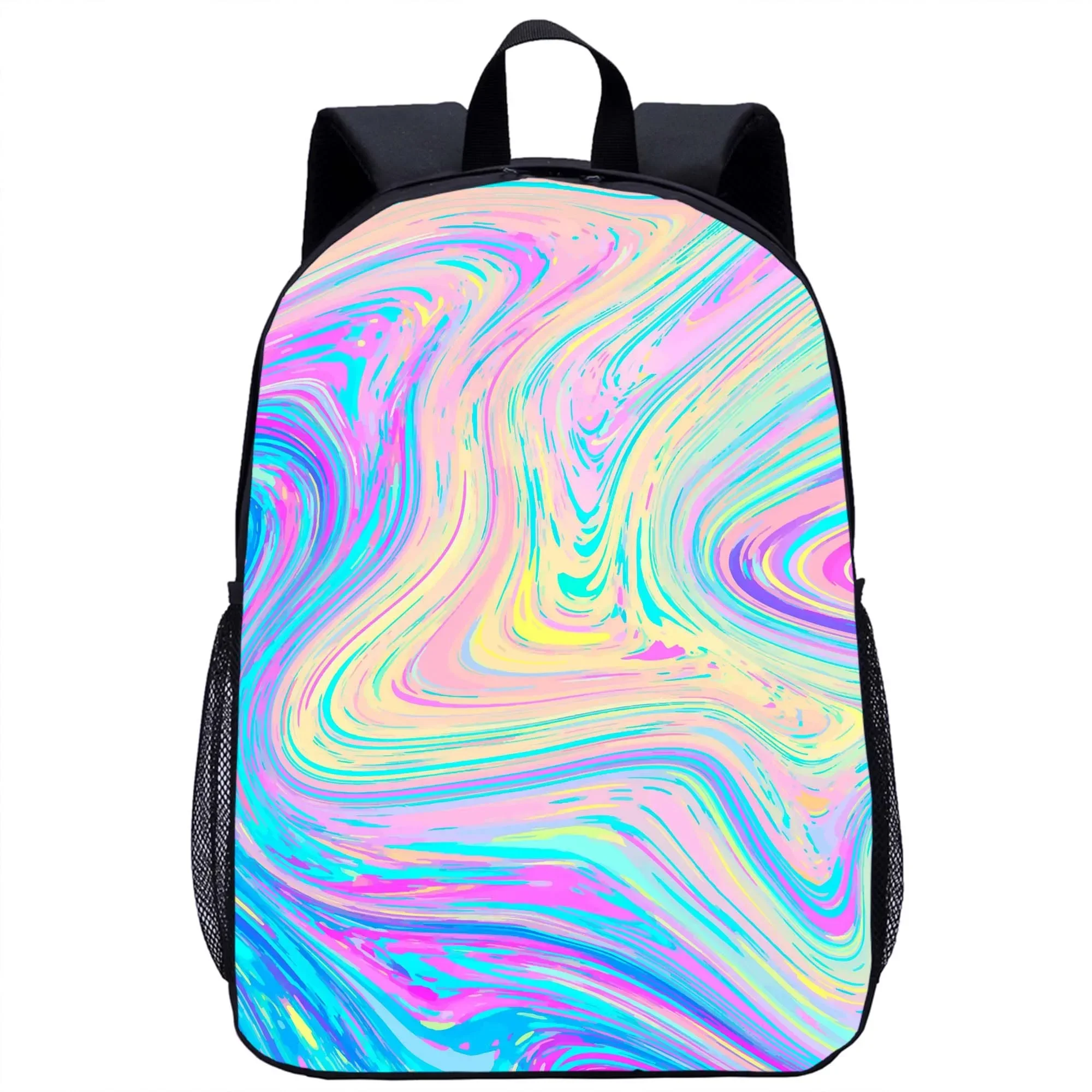 Bellissimo sfondo di colore zaino ragazza ragazzo scuola zaino moda Cool 3D stampa adolescente borsa da viaggio per Laptop borsa da scuola da 16 pollici