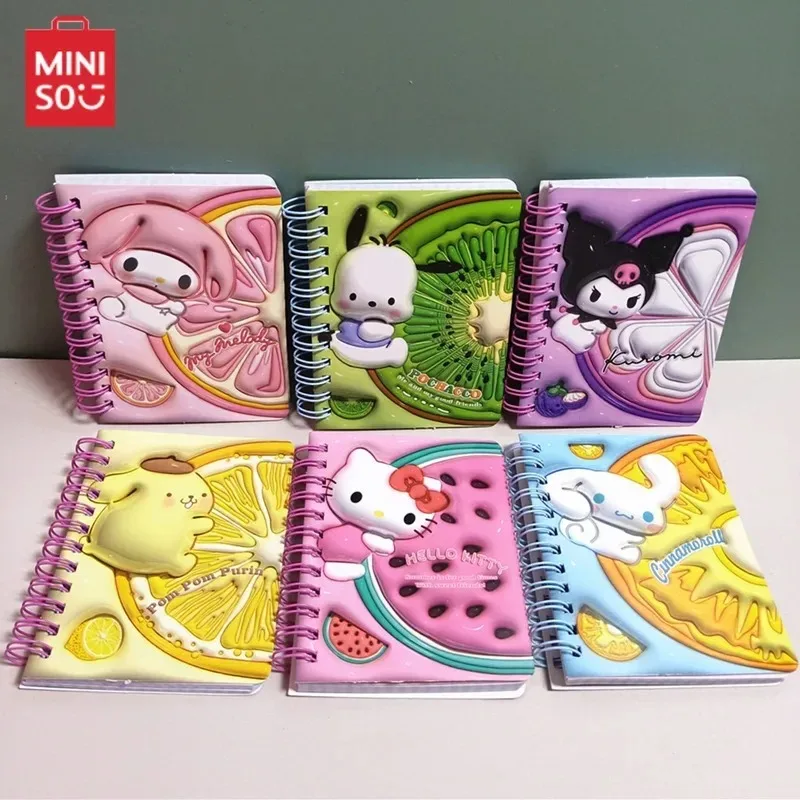 Sanrio Cute Hello Kitty Kuromi My Melody Pachacco Stereo Student Notebook Anime Cartoons Fruit Bloat Design Manual Book