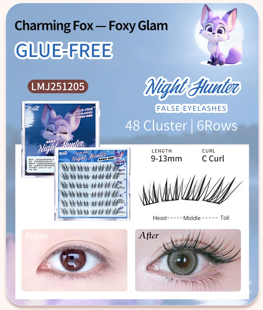 Yelix Kleberfreie Falsche Wimpern 15 Stile Selbstklebende Cluster-Wimpern Natürliche Einzelwimpern-Verlängerungen Großhandel Wimpern-Zubehör – Detail 11