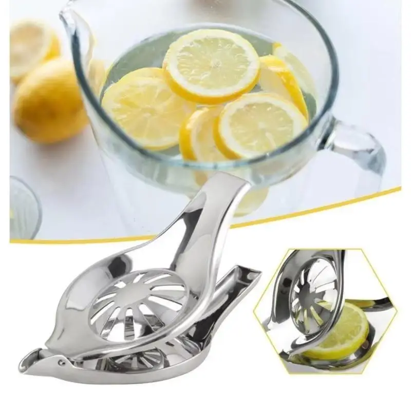 1Pcs Stainless Steel Manual Lemon Squeezer Non-slip Handheld Fruit Juice Press for Home Kitchen Bar Restaurant Lime Orange Juic