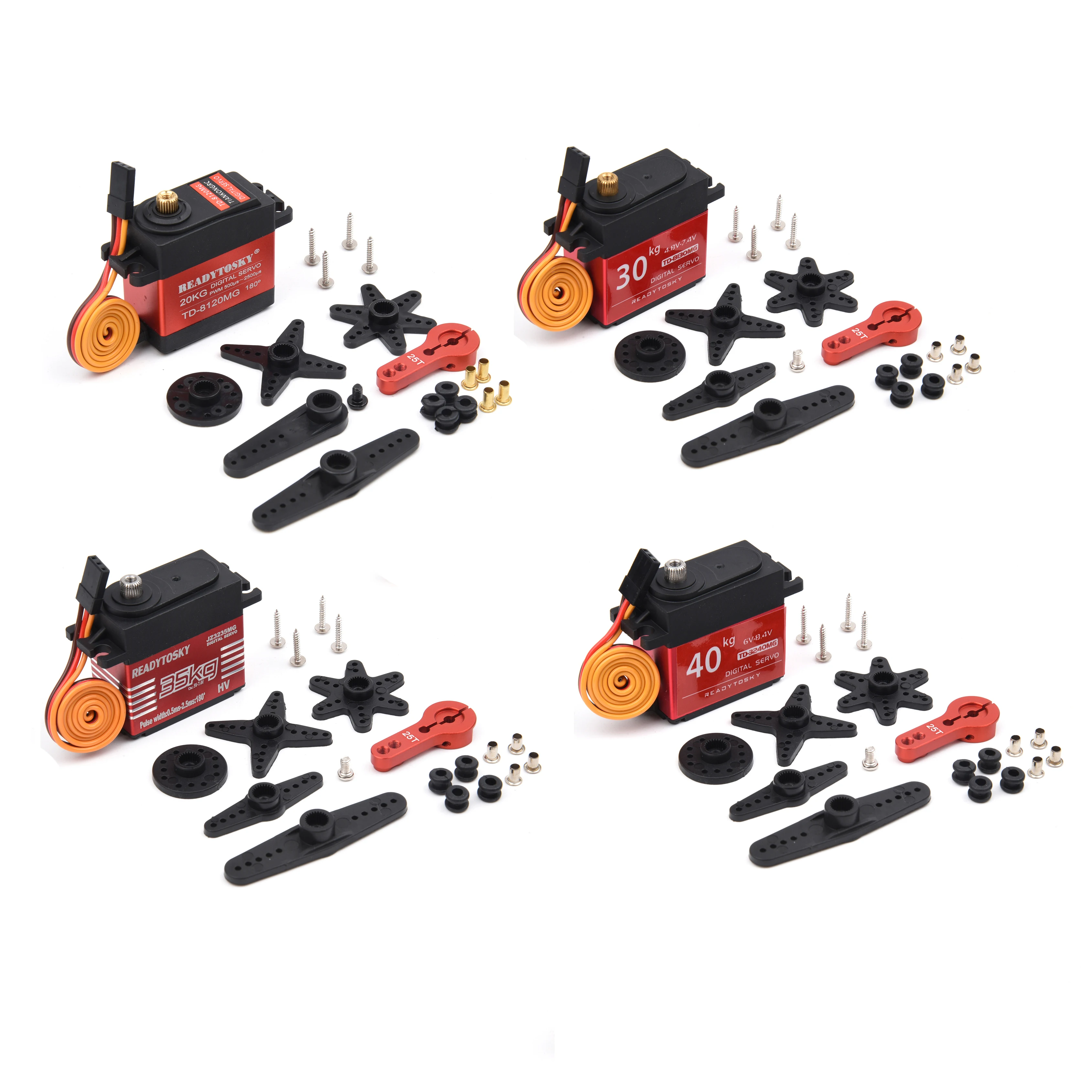 1X防水サーボ 20kg 25kg 30kg 35kg 40kg ハイスピードサーボ メタルギア デジタルサーボ RCバハサーボ 1/8 1/10スケールRCカー用