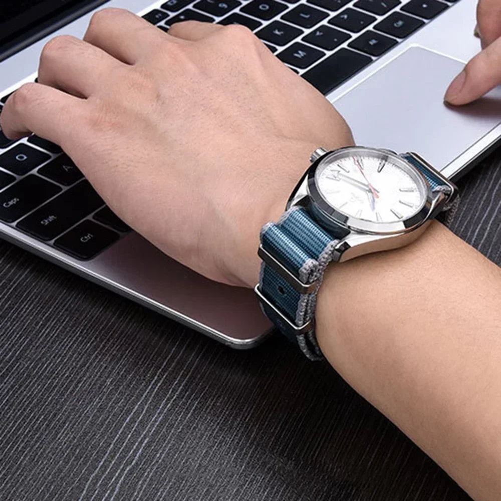 高密度ナイロンストラップ オメガ シーマスター 007 20mm 22mm ソフトナイロンブレスレット セイコー ミリタリーウォッチバンド Samsung Galaxy用