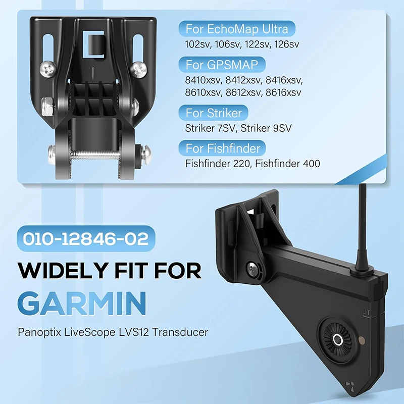 010-12846-02 Transducer Mount Bracket for Garmin Panoptix LiveScope LVS12, Transom Mounting Hardware Kit