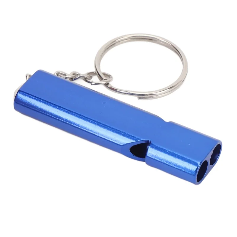 10PCS Emergency Survival Whistle Aluminium Alloy High Decibel Double Tubes Loud Whistle