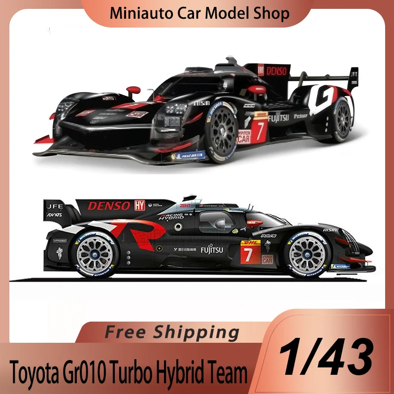 Новинка в наличии: Bburago 1:43 Toyota GR010 Turbo Hybrid Team # Миниатюрная литая модель Le Mans Kamui Kobayashi из сплава, 7,24 см, подарок