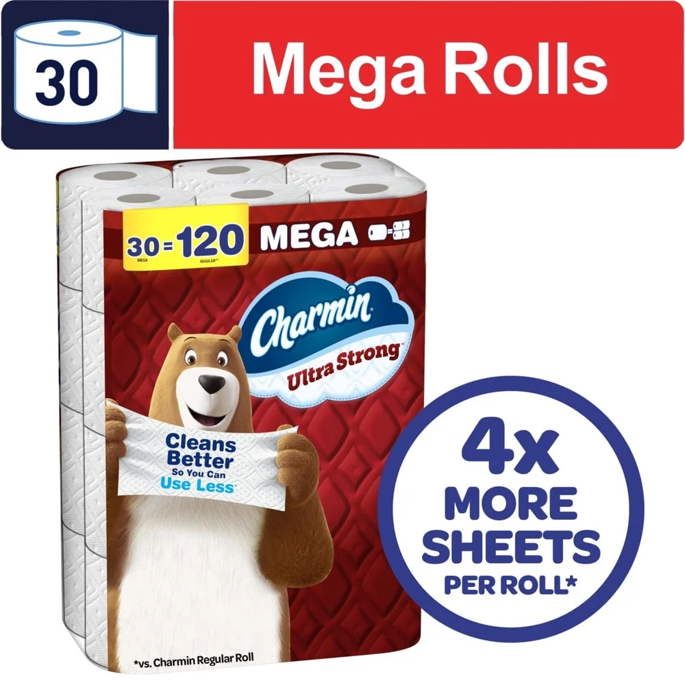 Carta igienica ultra resistente 30 rotoli mega 4X Strong Wet Diamond Weave Texture Clog Safe Septic Safe Bulk Pack 2 strati 6600 fogli