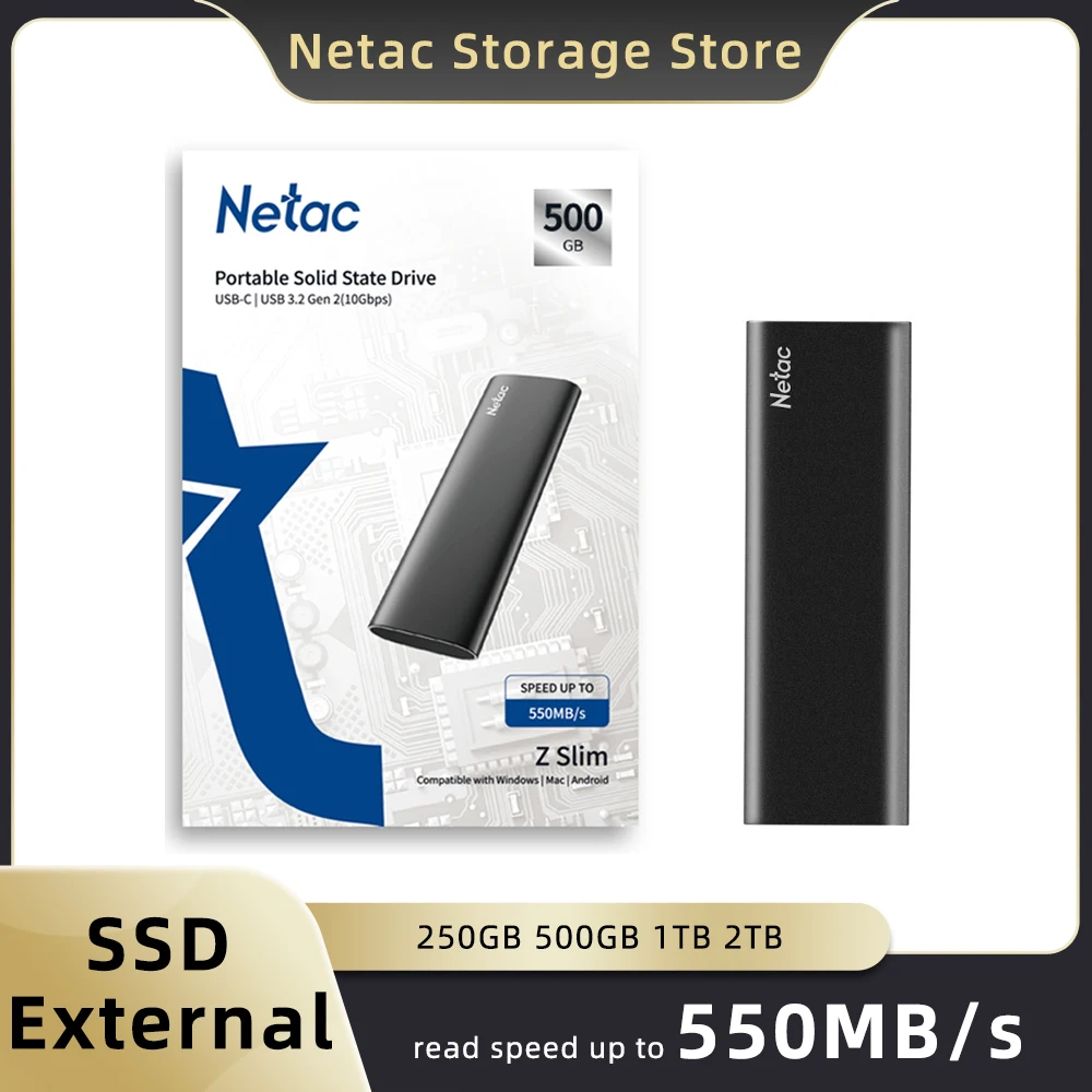 

Netac ssd sata hd 1tb 250g 500g 2tb Портативный внешний твердотельный накопитель USB 3.2 Gen2 Type C Жесткий диск для ноутбука PS4