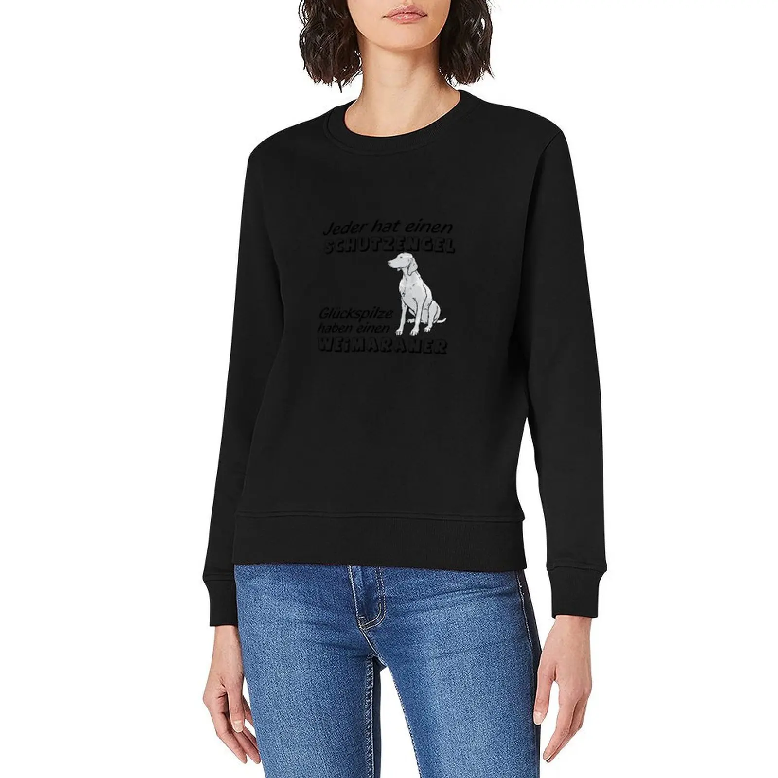 الجميع لديه ملاكًا حارسًا، لا يحظون الناس لديهم سترة Weimaraner ملابس رجالية ملابس رجالية بلوزات جرافيك