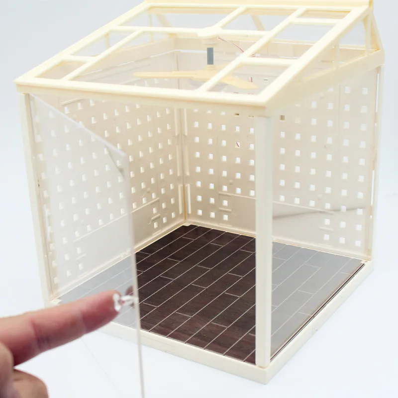 DIY Dollhouse Kit, Mini 3D House Kit with Grid Space Design, Handcraft Miniature Scene Model Toy