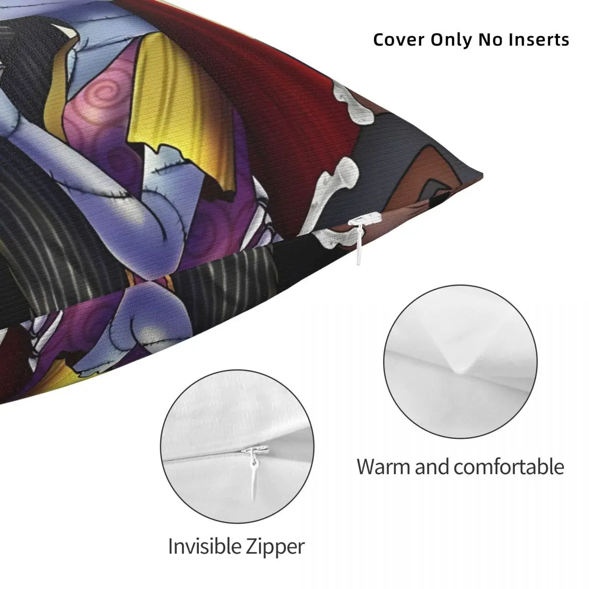 سالي وجاك أكياسها كابوس قبل عيد الميلاد وسادة تغطي الأزياء وسادة للديكور للمنزل 45x45cm