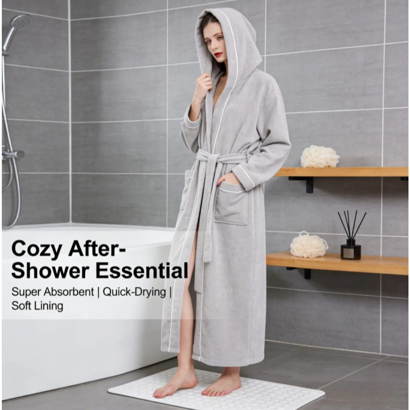 

Мягкий халат с капюшоном для мужчин и женщин в отеле, быстросохнущий впитывающий летний легкий длинный халат для отдыха