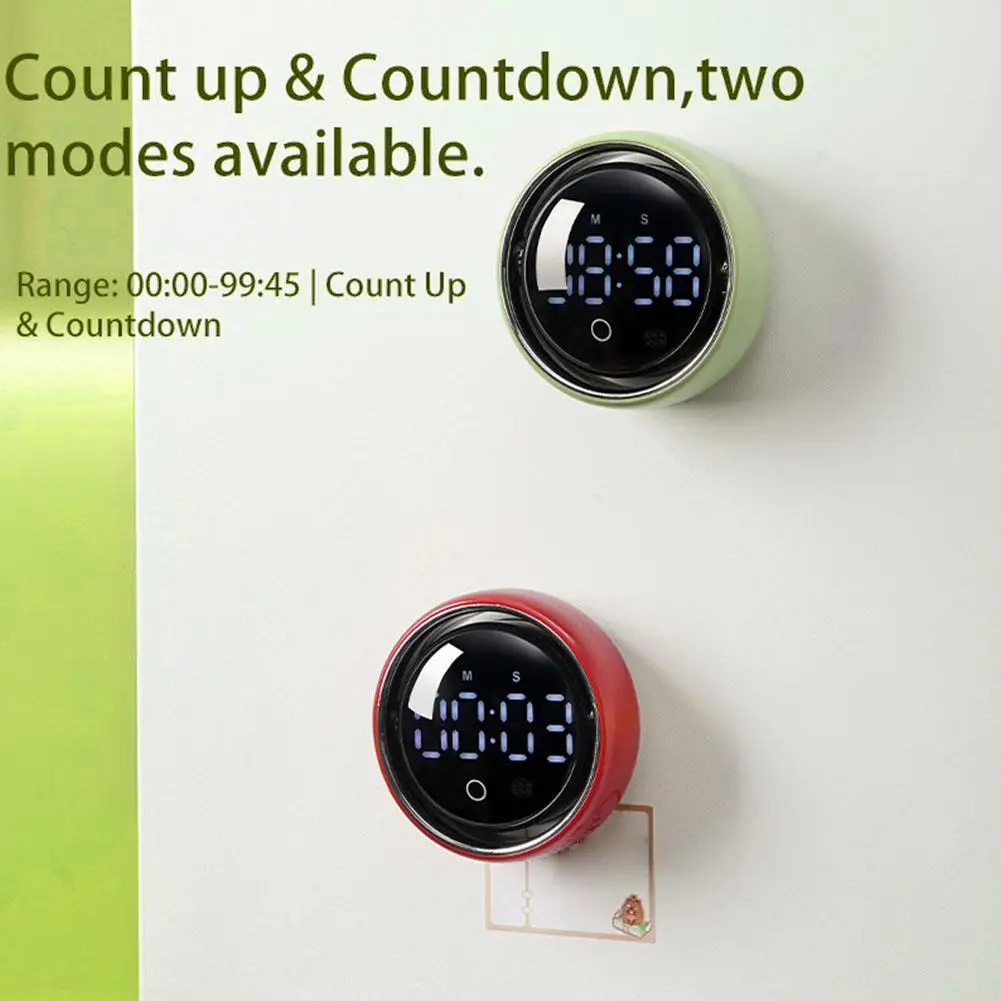 Magnetic Digital Kitchen Timer Countdown Alarm Clock Stand Desk Cooking Timer Study Shower Stopwatch for Home Classroom Fitness