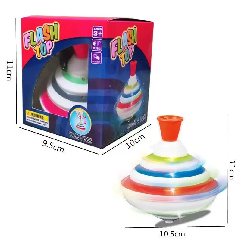 Classic Spinning Tops Toy Press Rotate Sound Light Music Gyroscope Music Light Gyro Toys With LED Flash Light For Children Kid