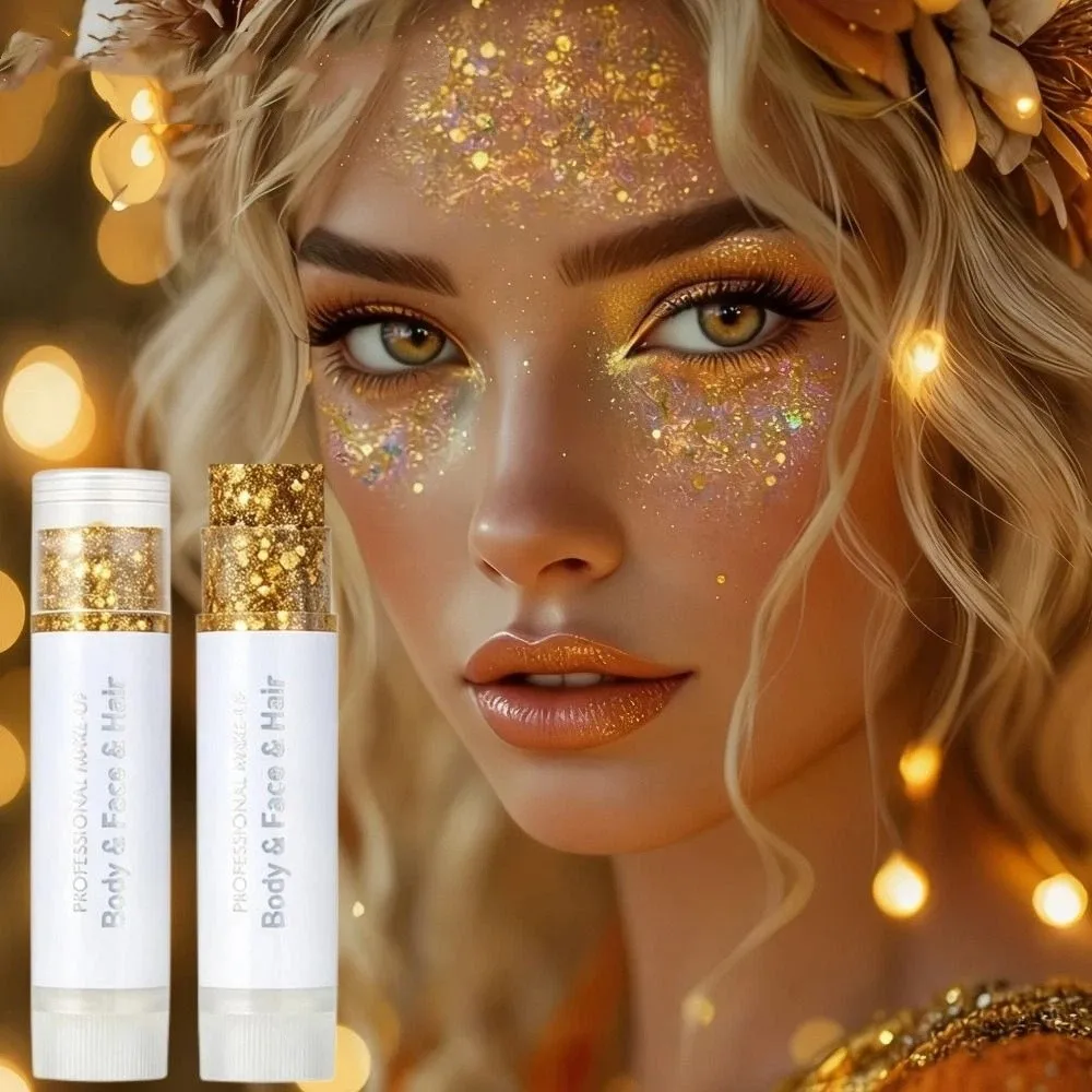 Long-Lasting Shine Body and Facial Glitter Mermaid Shimmer Thick Glitter Stick Sequins Gel Festive Body Art Painting Hair Makeup