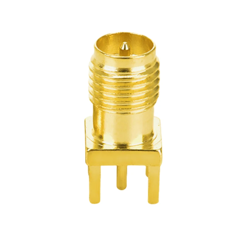 10Pieces RP-SMA Female PCB Panel Edge Mount Connector 4mm SMA Straight Solder RF Coaxial Adapter