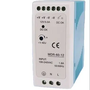 

ac dc din rail power supply MDR-60-12 12V 5A 60W Switching Power Supply for LED Strip Light lamp