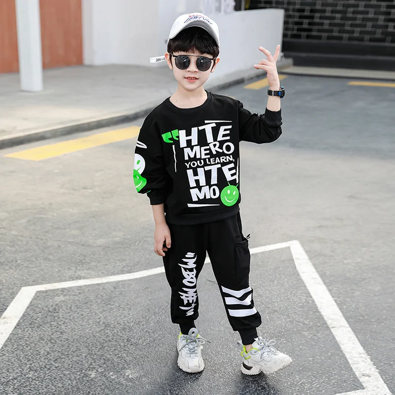 Boys Sweatshirts +Pants Kids Suits 2PCS/Set Cotton 2024 Retro Spring Autumn Cotton Outfits Teenagers Sport Christmas Gift Childr