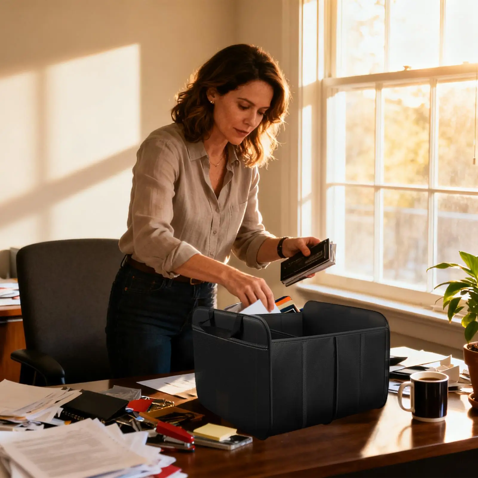 

Car Trunk Storage Organizer Foldable Waterproof Large Capacity Large Cargo Car Storage Organizer For Truck RV Sedan Automotive