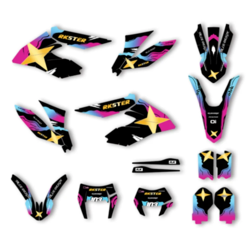 

Powerzone Motorcycle Graphics Background Decals Stickers for KTM 2012-2017 2018 2019 2020 FREERIDE 250 300 Customized Number