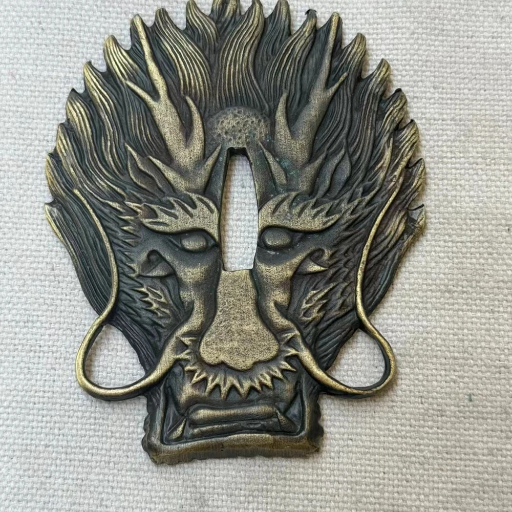Espada extraña para decorar el hogar, cuchillos, pieza de protector de hoja, cabeza de dragón Tsuba para Japón Katana Sabre Bordada Tanto *