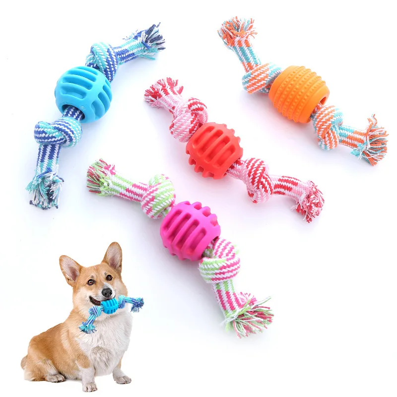 Jouet à mâcher en ULde coton à double nœud pour chien de compagnie, jouet de dentition pour chiot, fournitures pour animaux de compagnie, degré de morsure