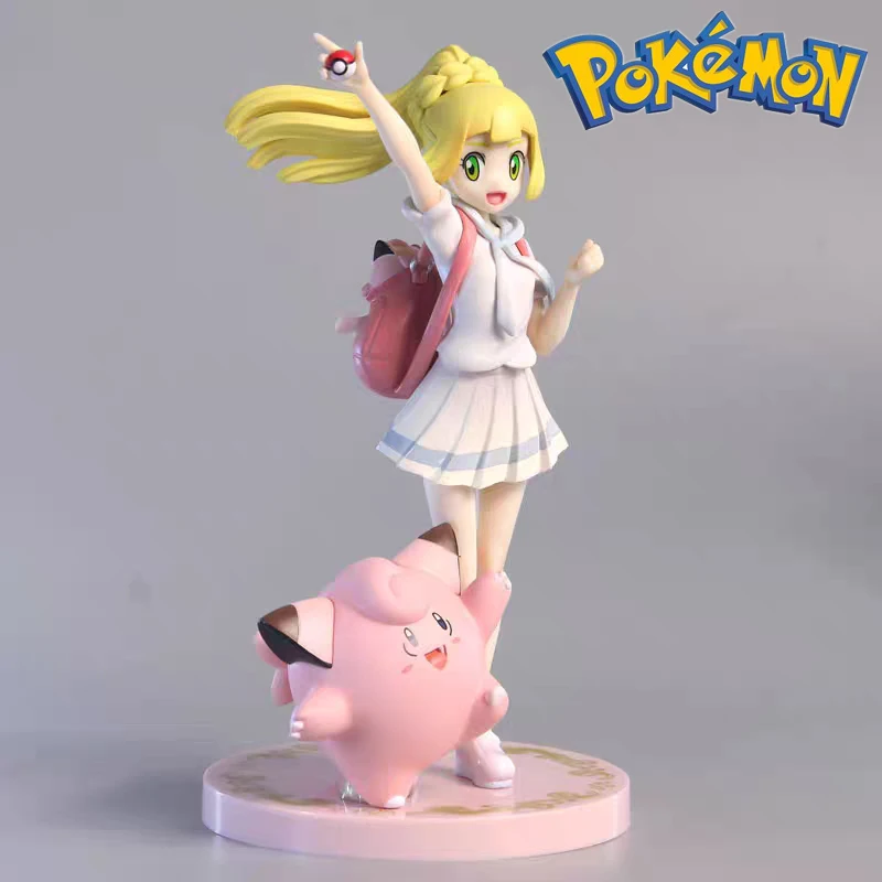 Pokémon Lillie Clefairy Action Figure para Crianças, Menina Anime Figurine, Coleção Modelo Kawaii, Estátua de PVC, Brinquedos Togepi, Presente de Natal