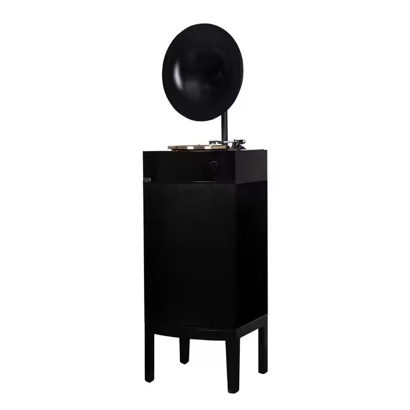 

Living room old-fashioned vinyl record player European antique record player