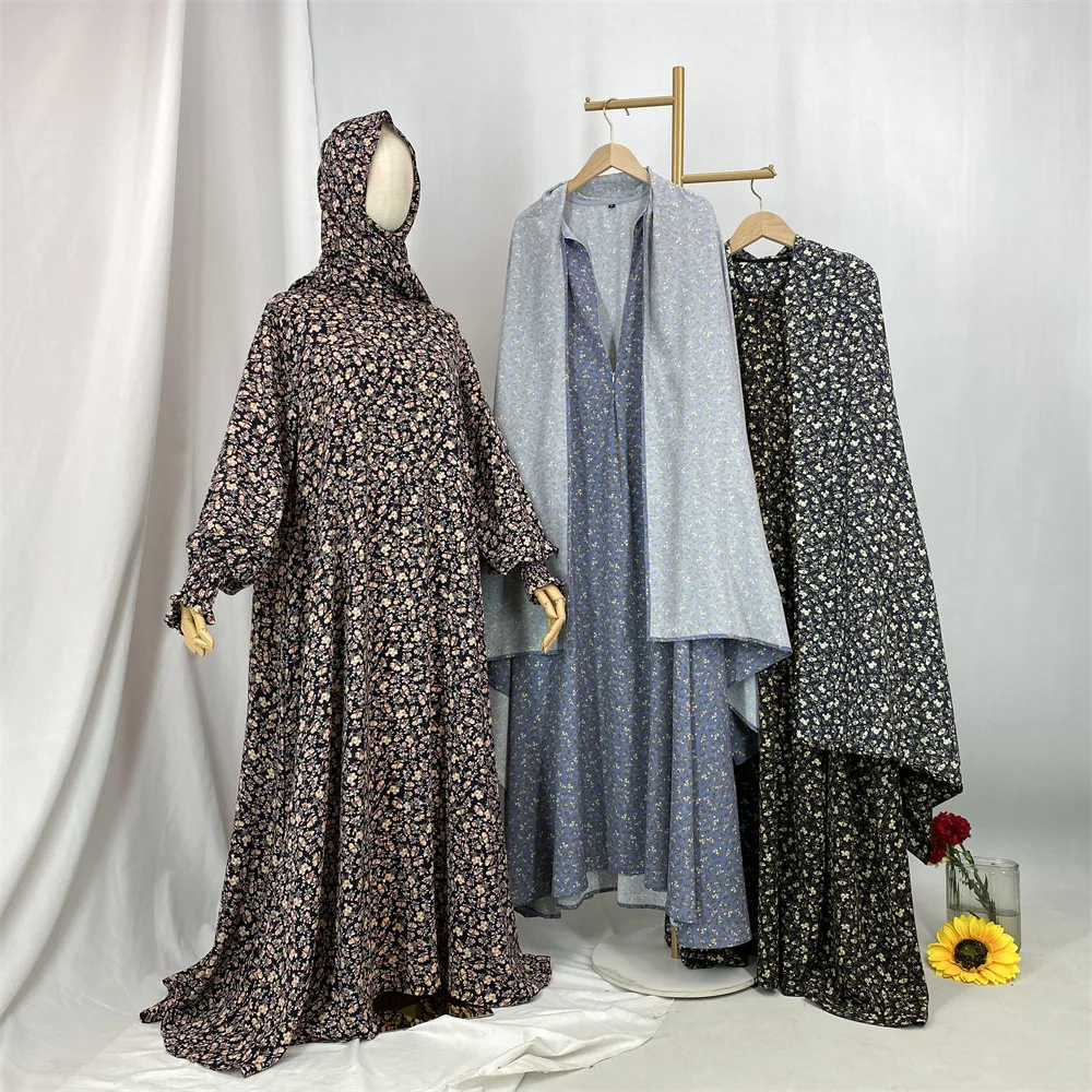 Abayas musulmanes Ramadan vêtement de prière dubaï turquie Caftan Femme Robe femmes Robe Turban à capuche caftan Eid Djellaba Islam Jalabiya