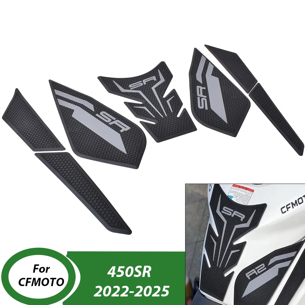 

Motorcycle Fuel Tank Side Anti-Slip Protection Pad Knee Grip Stickers Accessories For CFMOTO 450 SR 2022 2023 2024 2025