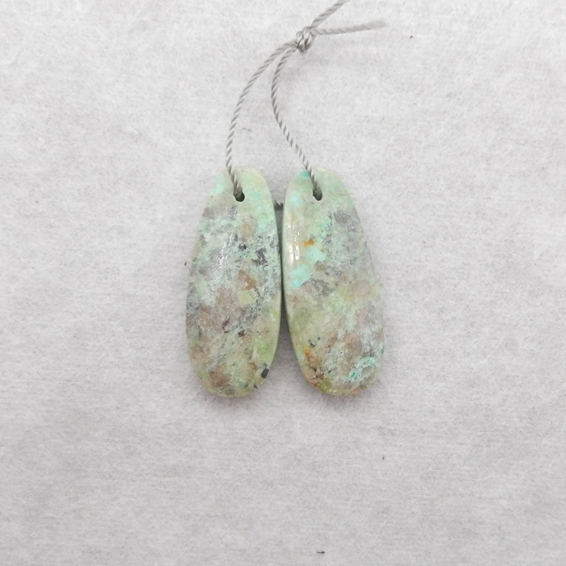 

B&F Natural Chrysocolla Stone Handmade Earring Beads Jewelry Making Supplies - Unique Handcrafted Gemstone Jewelry Accessories