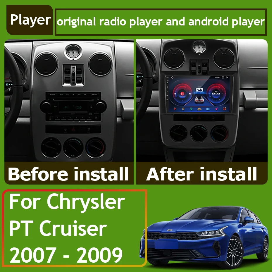 Car Radio Carplay For Chrysler PT Cruiser 2007 - 2009 Navigation GPS Android Auto Multimedia Player Autoradio Wifi No 2din DVD