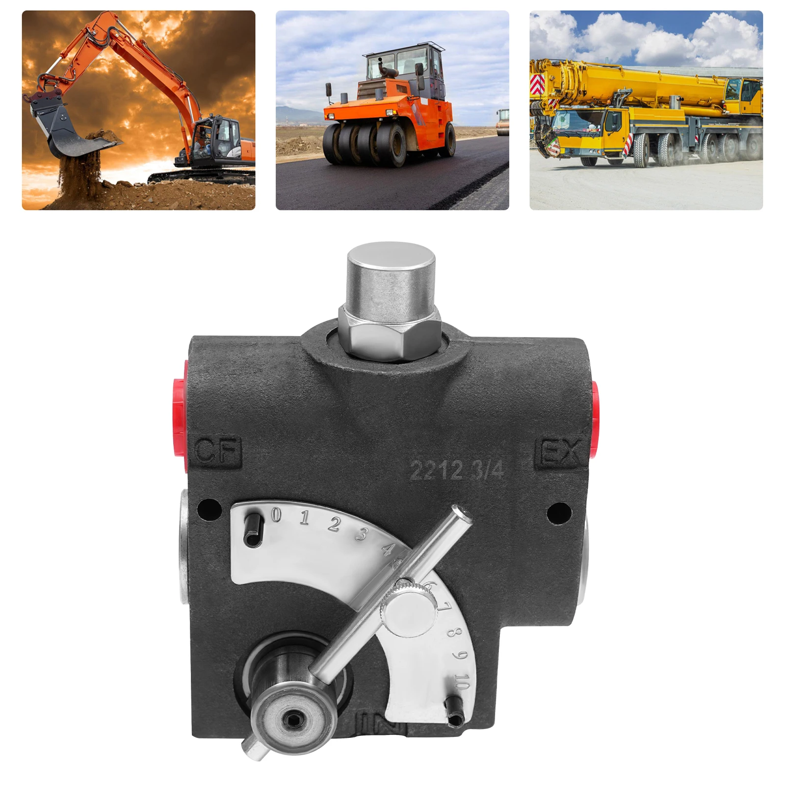Hydraulic Flow Control Valve, 30GPM Adjustable, 3000PSI, 3/4"NPT for Tractors, Loaders & Log Splitters, Pressure Compensated
