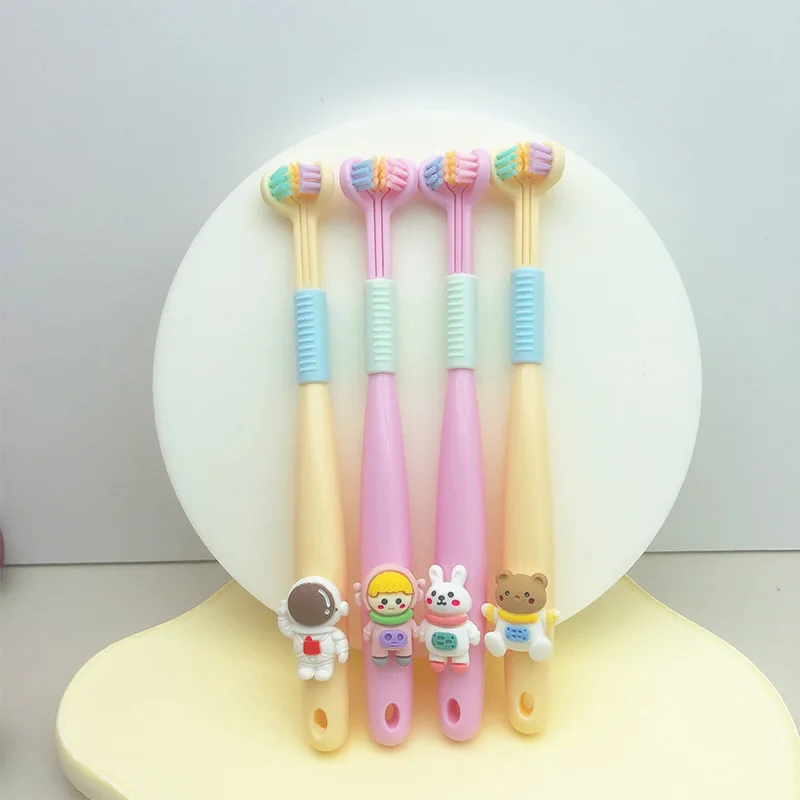 Astronaut Series Three Sided Children's Toothbrush Internal Cleaning Of Teeth Stereoscopic Soft Brush Suitability 3-12 Years Old