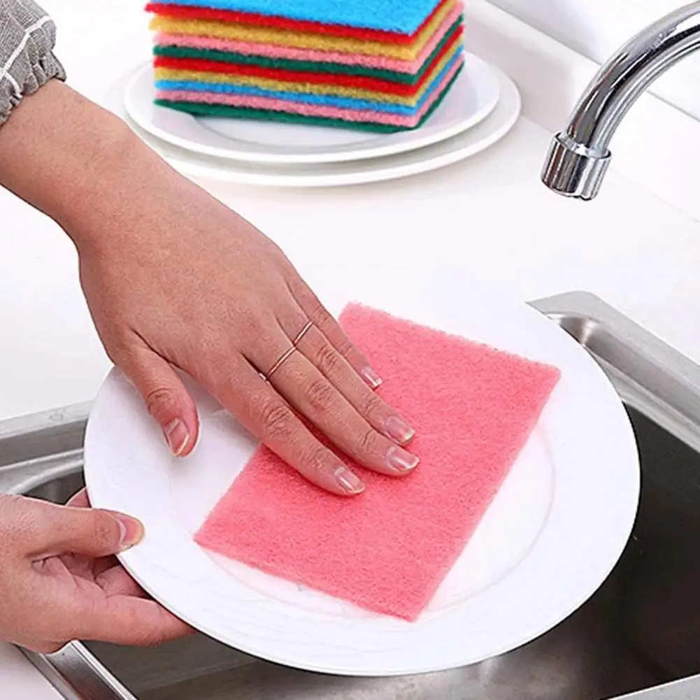 20Pcs Scouring Pad Anti-grease Double Sided Dishcloths Polyester Strong Decontamination Dish Scrubber Kitchen Rag Dishcloth