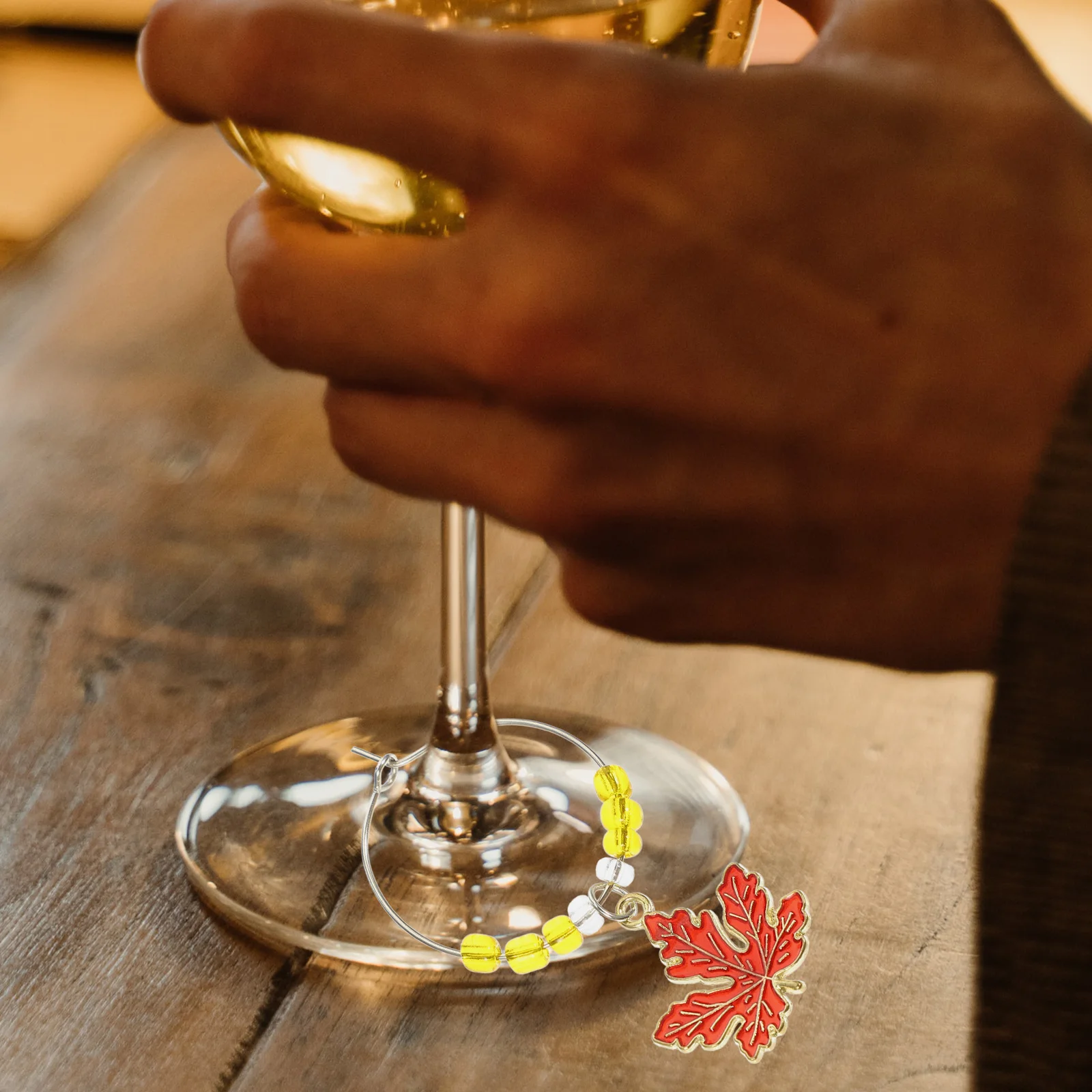 

5 Pcs Wine Glass Ring Charm Decoration Autumn Glasses Charms Drinks Zinc Alloy Drinking Ornament