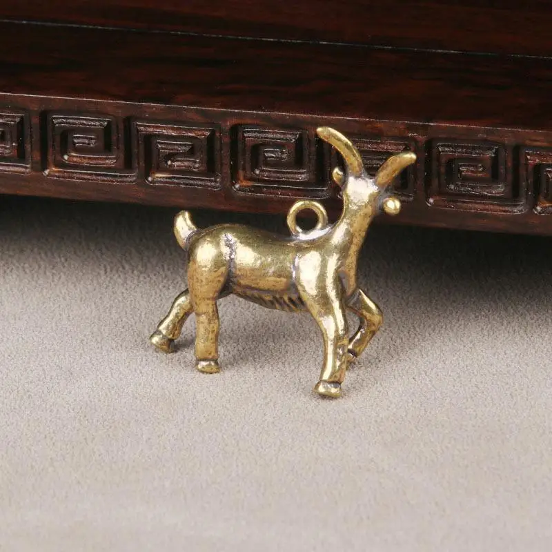 2027 Jahr des chinesischen Tierkreiszeichens Ziege Glücksbringer-Anhänger Schlüsselanhänger Kupfer Feng Shui Reichtum Schlüsselring Damen Herren Taschenanhänger Schmuck Geschenk – Detail 6