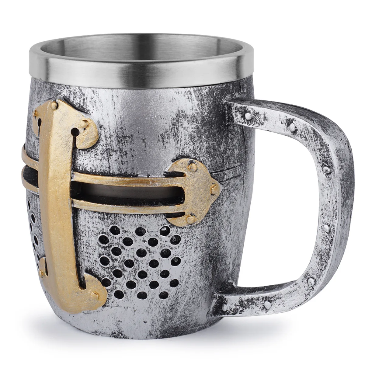 Viking Soldier Helmet Beer Mug Nordic Medieval Mask Coffee Mug Viking Ornament