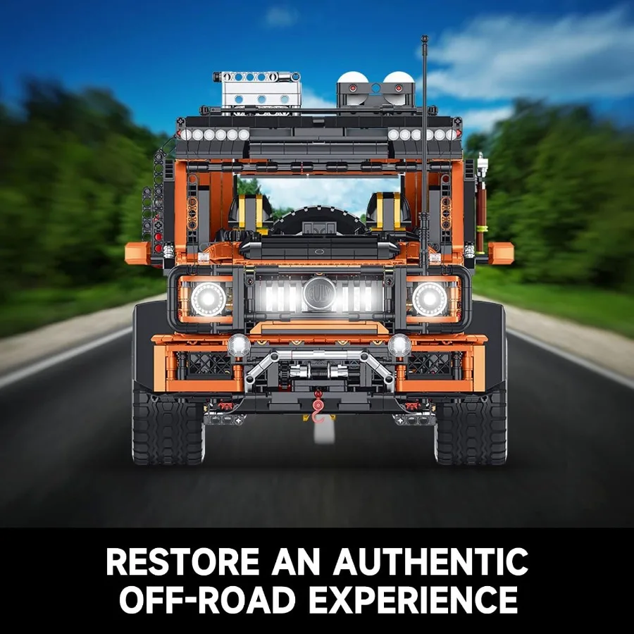 Ensemble de construction de voiture tout-terrain 4x4, ensemble de voiture de voyage avec outils et accessoires d'aventure, Kit de modèle de voiture classique, idée cadeau amusante pour adultes