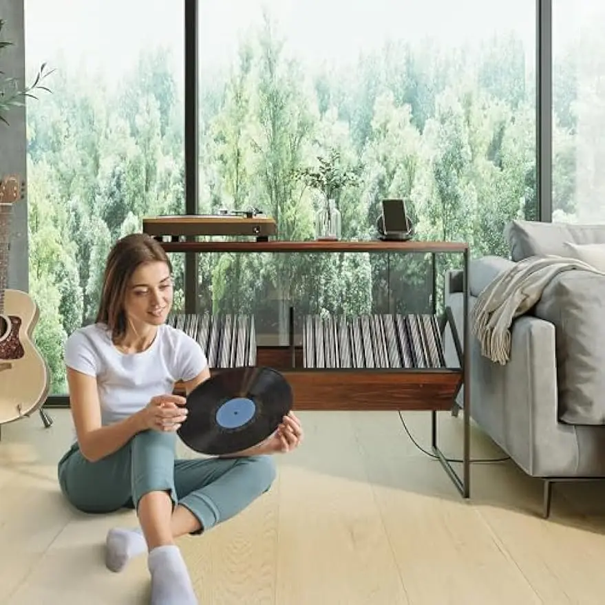 Mesa Console Comfort Corner Industrial Millwork, 43 "com Tomadas e Portas USB