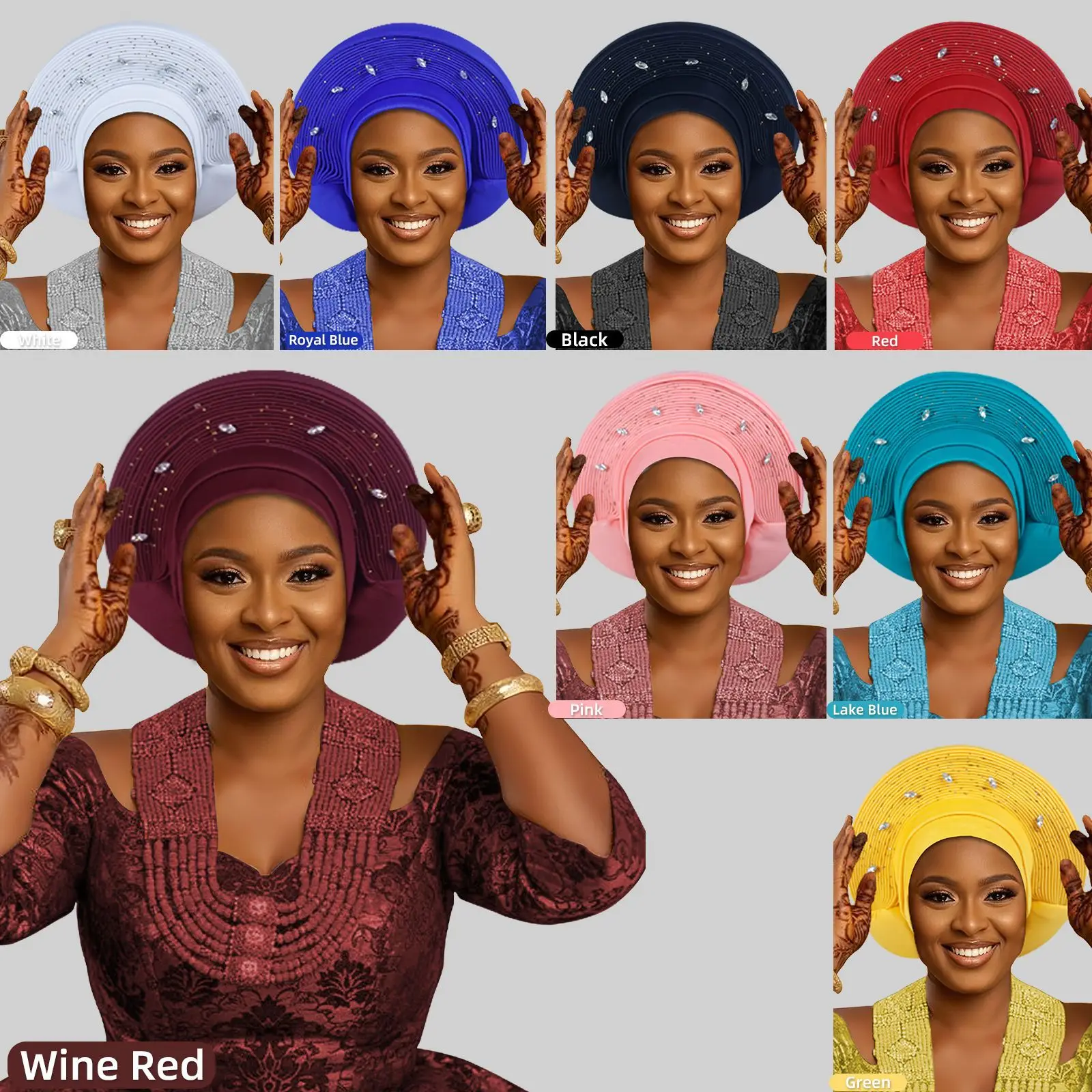 

уже сделал тюрбан, африканские мусульманские женщины, авто геле, повязка на голову, нигерийский свадебный головной убор, капот, хиджаб, тюрбан, Mujer