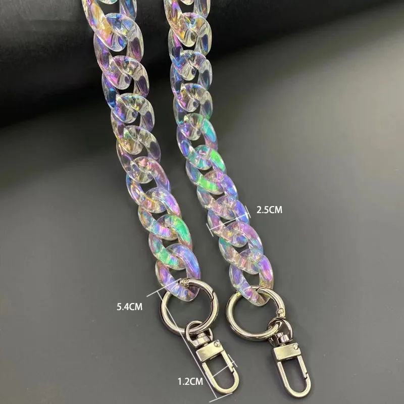 FishSheep DIY Iridescent Acrylic Chunky Chain Strap For Handbag Bags Resin Colorful Chain For Necklace Jewelry Accessories