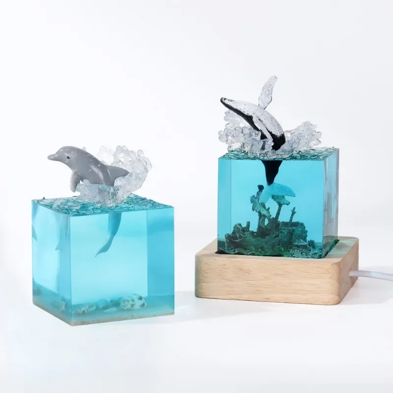 

Creative Ocean Handicrafts, Crafts Resin Whale Humpback Whale Dolphin Megalodon Shark, Cafe Home Night Light