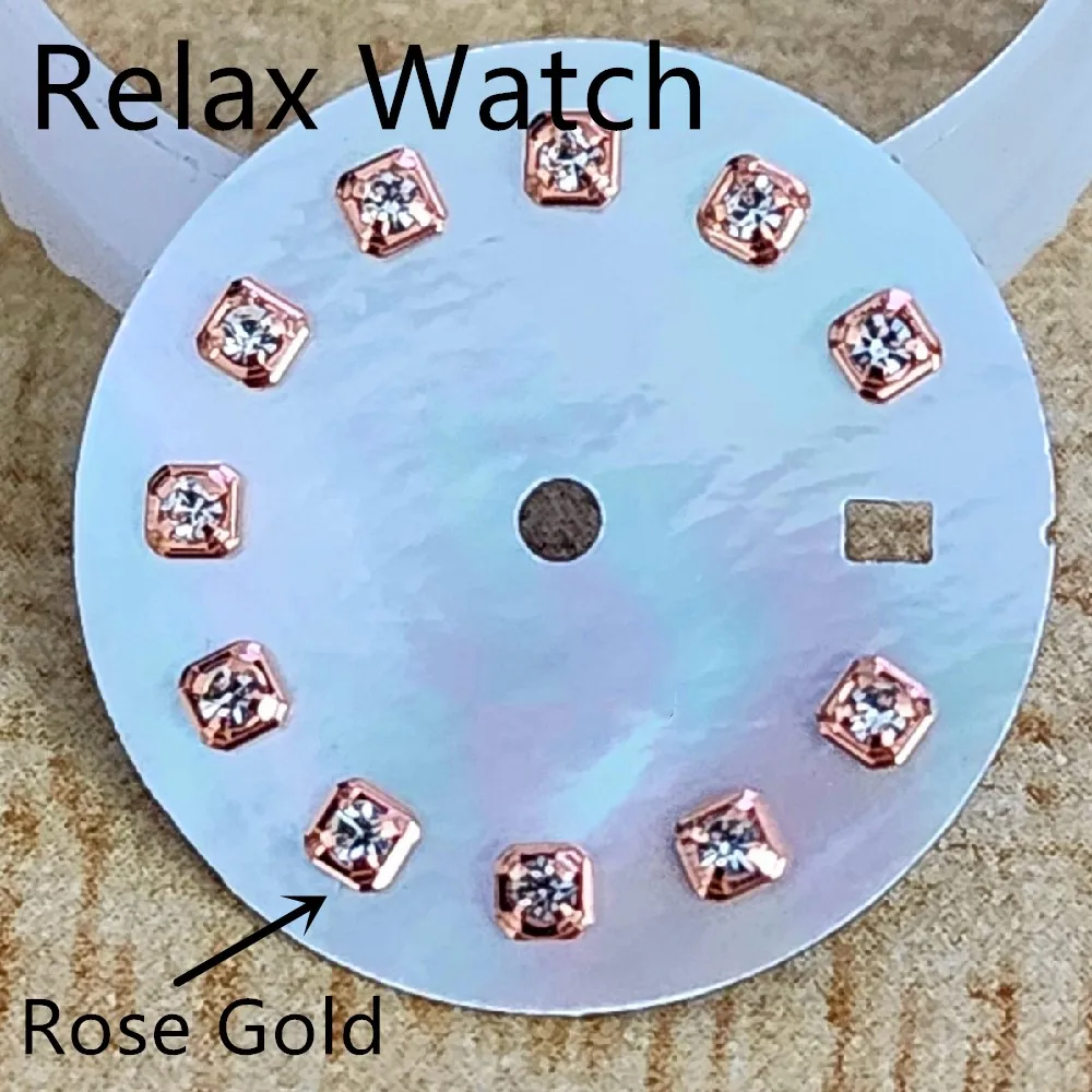 قرص صدفي طبيعي للساعة النسائية ، ترصيع حجر الراين NH05 حركة أوتوماتيكية ، من أجل ، من من من من من من من من من من من من من من من من أجل ،