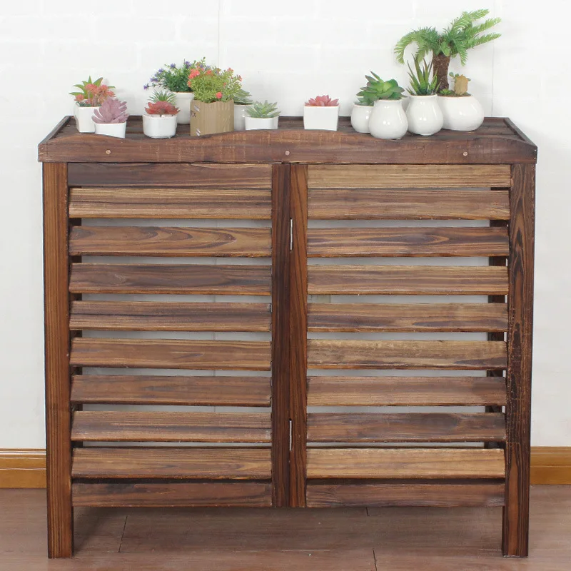 

Hanging flower stand natural shirt wood anti-corrosion carbonized wood air conditioner rack anti-moth natural texture guardrail