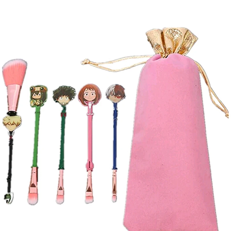 

5pcs Makeup Brush Set Anime Cosplay Makeup Brush Tool Face Cosmetic Powder Highlight Blending Eyebrow Eyeshadow Brush Kit