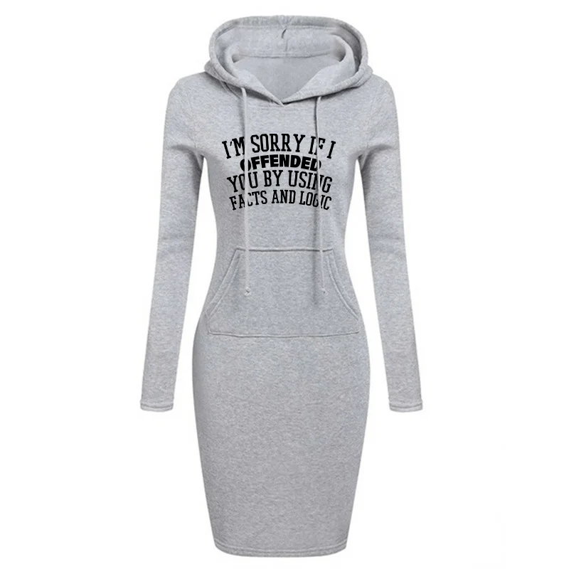 أنا آسف إذا أعدتك عن طريق حقائق ومنطق المرأة هوديي البلوز فستان المرأة