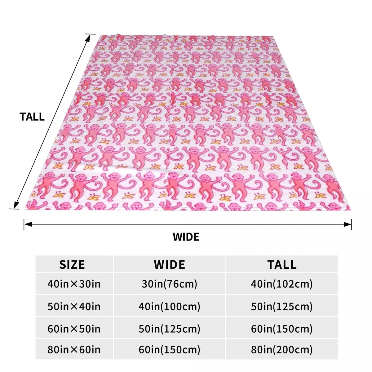 Pink Preppy Monkeys Blanket Bedspread On The Bed Soft Sofa Cover Aesthetic